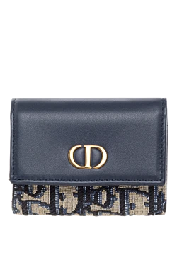 Dior гаманець veronia із синього жаккарда та гладкої телячої шкіри 185048 - фото 1