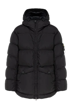Stone Island куртка зимова чоловіча чорна з капюшоном 185068 - фото 1