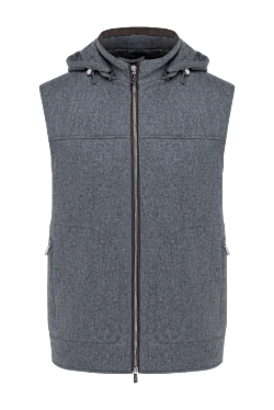 Lenoci men's wool vest with hood, gray 185161 - photo 1