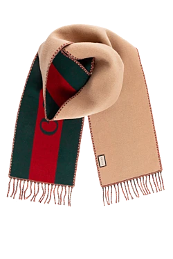 Gucci шарф чоловічий вовняний бежевий 185215 - фото 1