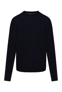 Loro Piana джемпер чоловічий синій з кашеміру та шовку 185365 - фото 1