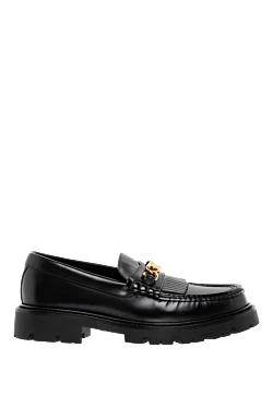 Celine margaret leather loafers with triomphe chain for women black 185410 - photo 1