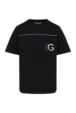 Dolce & Gabbana футболка чорна бавовняна чоловіча з кишенею 185443 - фото 1