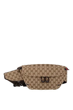 Gucci маленькая поясная сумка gg мужская бежевая 185548 - фото 1