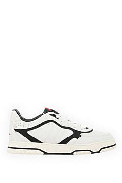 Gucci мужские кроссовки gucci re-web белые кожаные 185552 - фото 1