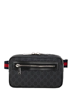 Gucci поясная сумка gg с карманом на молнии 185556 - фото 1