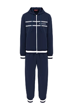 Gucci стильный спортивный костюм синий мужской 185562 - фото 1