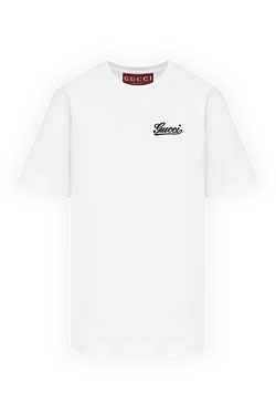 Gucci футболка хлопковая с логотипом белая женская 185566 - фото 1