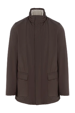 Loro Piana коричнева куртка чоловіча з коміром стійкою 186358 - фото 1