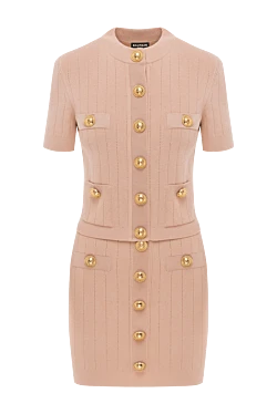 Balmain beige knitted suit with skirt 186454 - photo 1