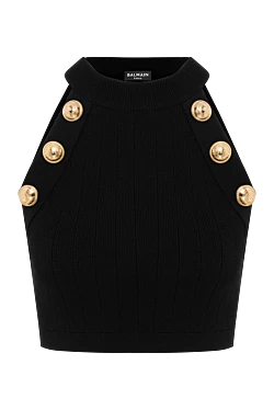 Balmain women's black top with gold buttons 186460 - photo 1