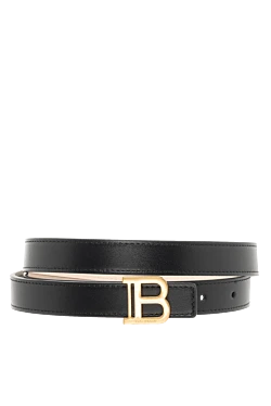Balmain тонкий ремень b-belt черный женский из телячьей кожи 186477 - фото 1