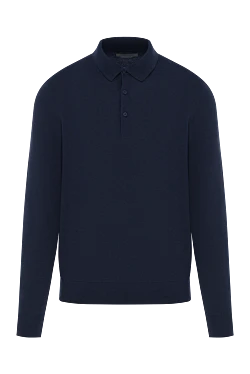 Corneliani blue polo with buttons and long sleeves 186596 - photo 1