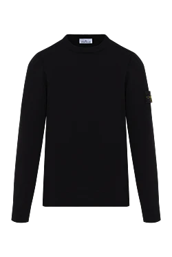 Stone Island чоловічий чорний джемпер з бавовни з логотипом. 186716 - фото 1