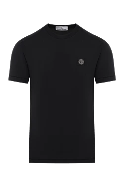 Stone Island черная футболка из хлопкового трикотажа с нашивкой логотипом 186719 - фото 1