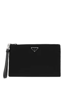 Prada кошелек мужской черный из нейлона на молнии 186725 - фото 1