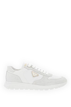Prada кроссовки prax 2.0 из замши и нейлона белые женские 186727 - фото 1