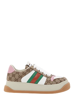 Gucci кроссовки screener с web полосками на высокой подошве 186741 - фото 1