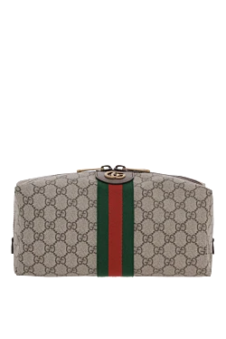 Gucci несесер ophidia коричневий на блискавці з логотипом 186762 - фото 1