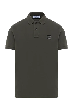 Stone Island зеленая рубашка-поло облегающего кроя с нашивкой компас 186851 - фото 1