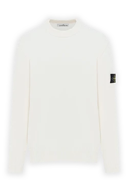 Stone Island белый джемпер мужской фирменный с логотипом 186854 - фото 1