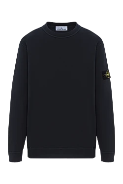 Stone Island свитшот синий мужской из хлопка с нашивкой compass 186880 - фото 1