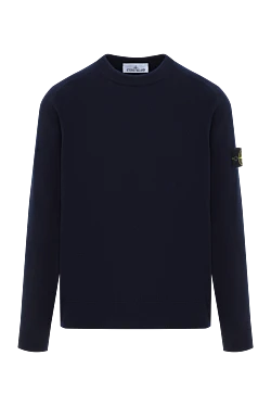 Stone Island синий джемпер мужской из шерсти с логотипом 186881 - фото 1
