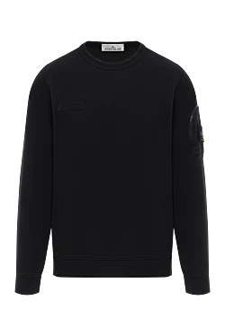 Stone Island свитшот мужской черный из хлопка с карманом на рукаве 186906 - фото 1