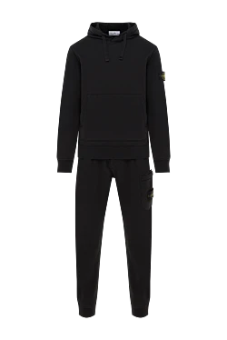 Stone Island проулочный костюм из хлопка черный с капюшоном и логотипом 186911 - фото 1