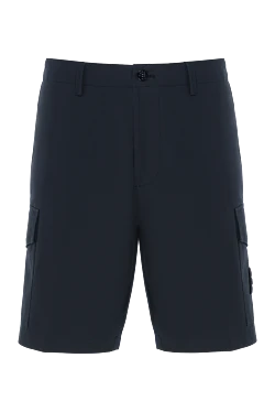 Stone Island синие шорты мужские с карманами на штанинах и логотипом 186962 - фото 1