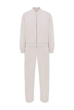 Peserico beige soft stretch cotton bomber sweatshirt with pants 187002 - photo 1