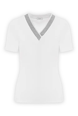 Peserico women's white  stretch jersey t-shirt 187014 - photo 1