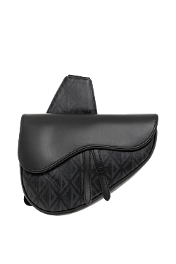 Dior сумка saddle чорна із натуральної шкіри з магнітним клапаном 187027 - фото 1