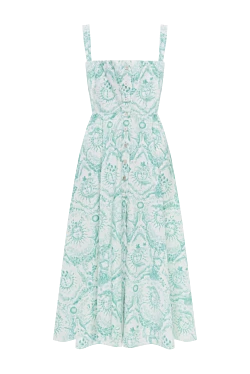 Dior green cotton and silk off-shoulder dress 187060 - photo 1