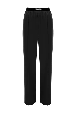 Tom Ford атласные брюки женские черные с логотипом 187098 - фото 1