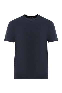 Tom Ford однотонная футболка из хлопка с лиоцеллом синяя 187099 - фото 1
