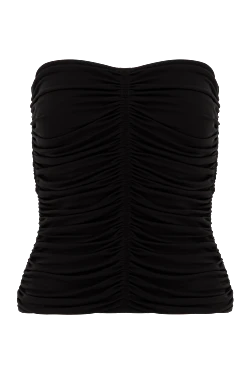 Saint Laurent black ruched strapless top 187116 - photo 1