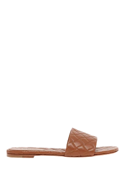 Bottega Veneta сандалии на плоской подошве из стеганой кожи коричневые 187180 - фото 1