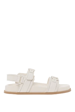 Valentino сандалії rockstud flat із кремової шкіри з логотипом 187182 - фото 1