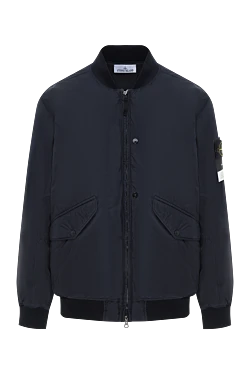 Stone Island бомбер темно-синій із логотипом на рукаві 187219 - фото 1