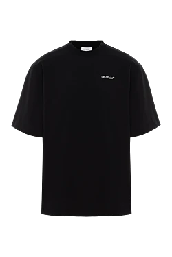 Off-White бавовняна футболка з великим логотипом чорна чоловіча 187260 - фото 1