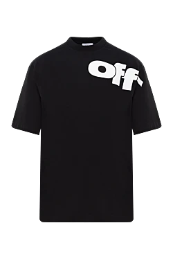 Off-White чорна оверсайз футболка з контрастним принтом логотипу 187267 - фото 1