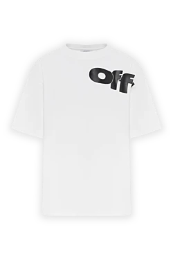 Off-White біла оверсайз футболка з контрастним принтом логотипу 187268 - фото 1