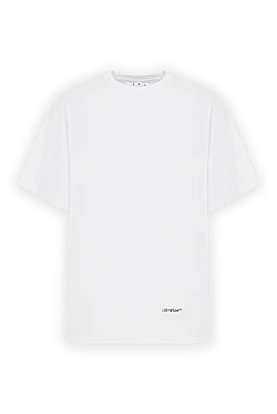 Off-White бавовняна футболка з принтом чоловіча біла 187269 - фото 1