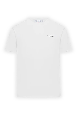 Off-White біла футболка з контрастним принтом wave outline diagonal slim чоловіча 187270 - фото 1