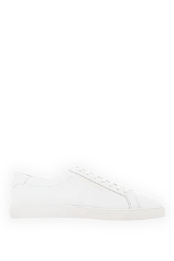 Saint Laurent чоловічі снікери andy білі шкіряні з логотипом 187358 - фото 1