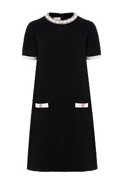 Valentino black viscose knitted dress with crew neck 187394 - photo 1