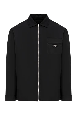 Prada куртка мужская нейлоновая черная с логотипом 187400 - фото 1