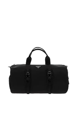 Prada спортивная сумка из re-nylon и кожи saffiano черная 187459 - фото 1