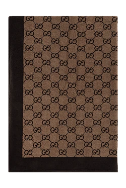 Gucci махрове пляжне покривало gg коричневе з бавовни 187468 - фото 1